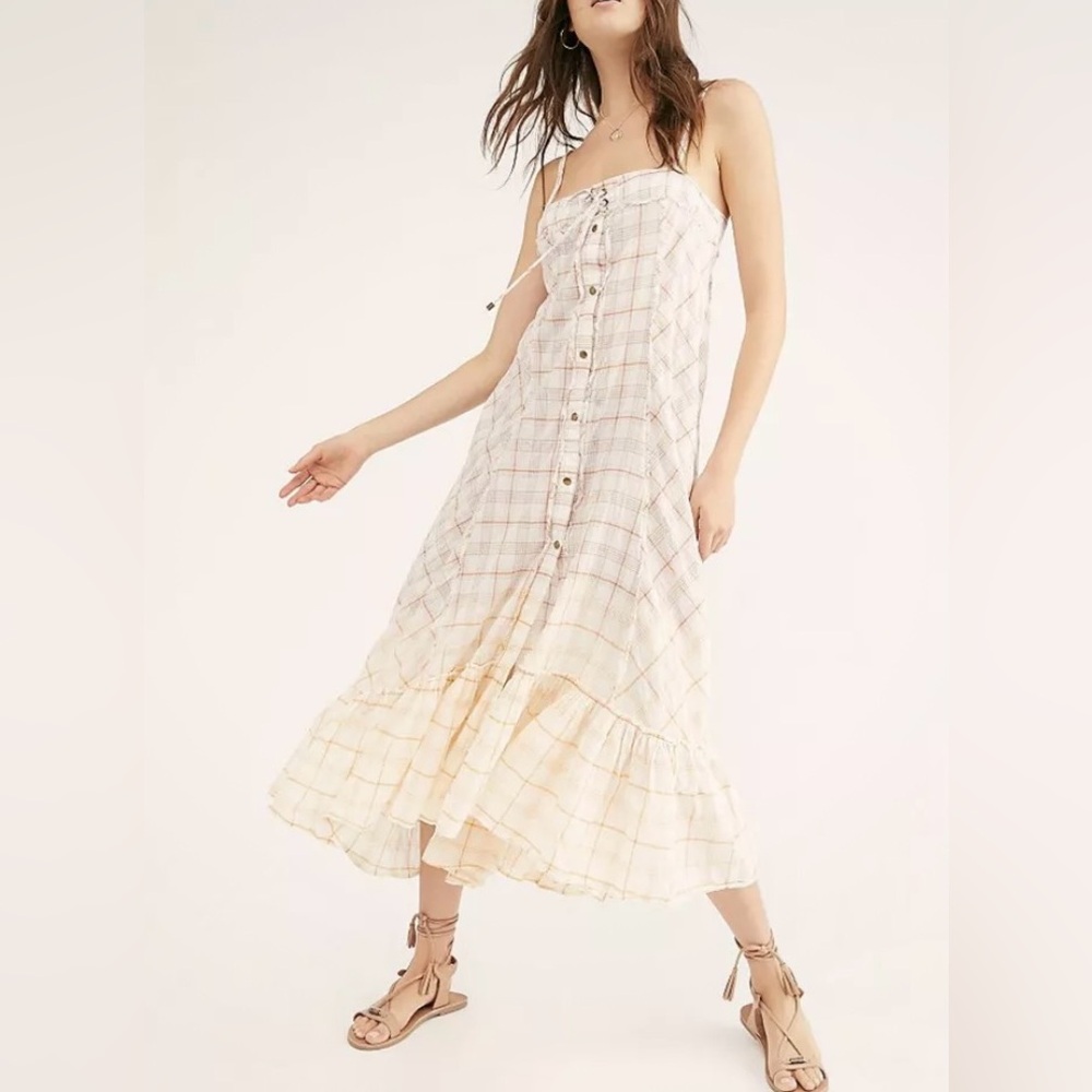 New We the Free x Free People Womens
Plaid City Maxi Top sz Small